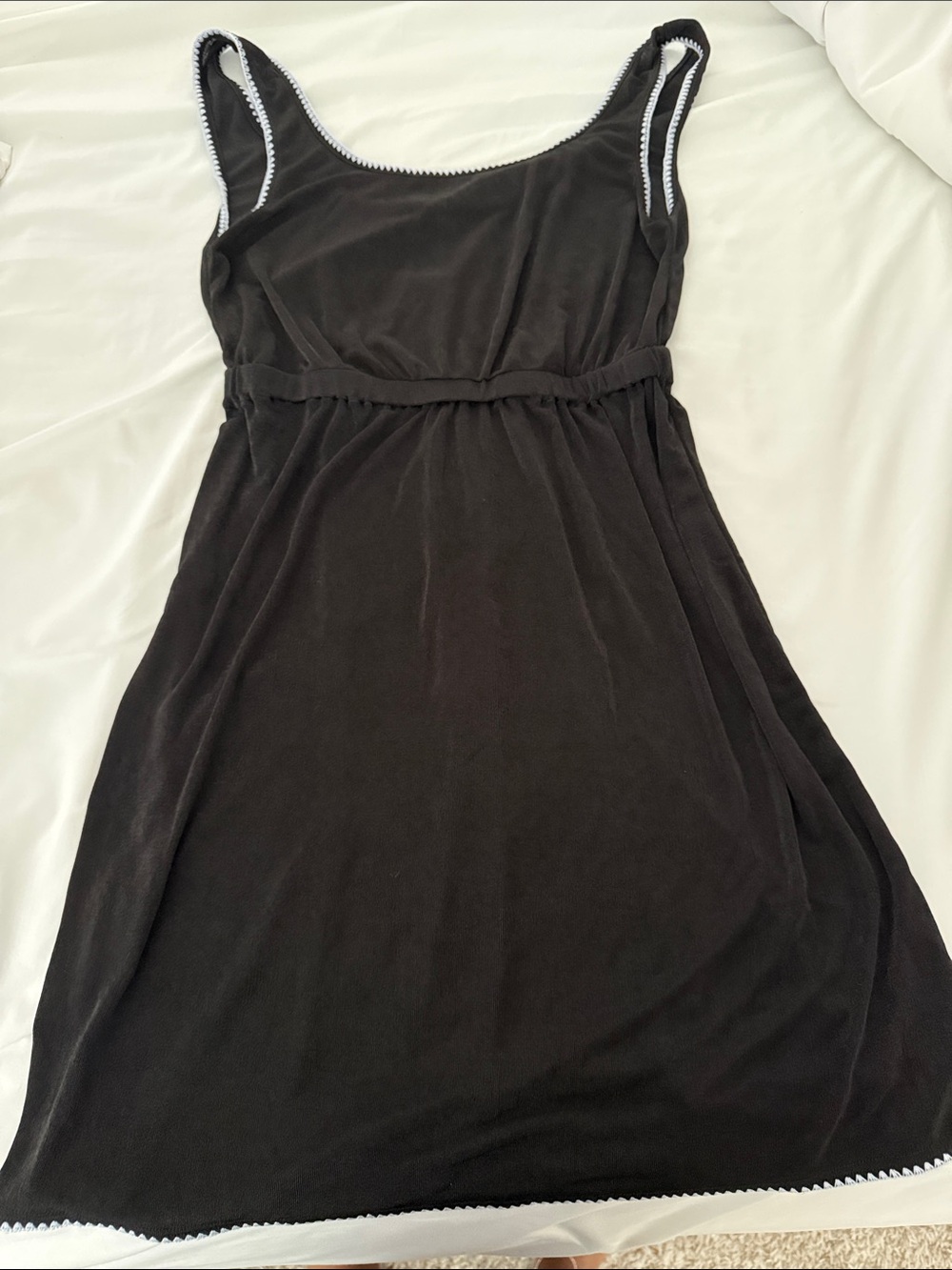 Cupshe Black Sleeveless Swim Coverup Dress with Contrast Trim